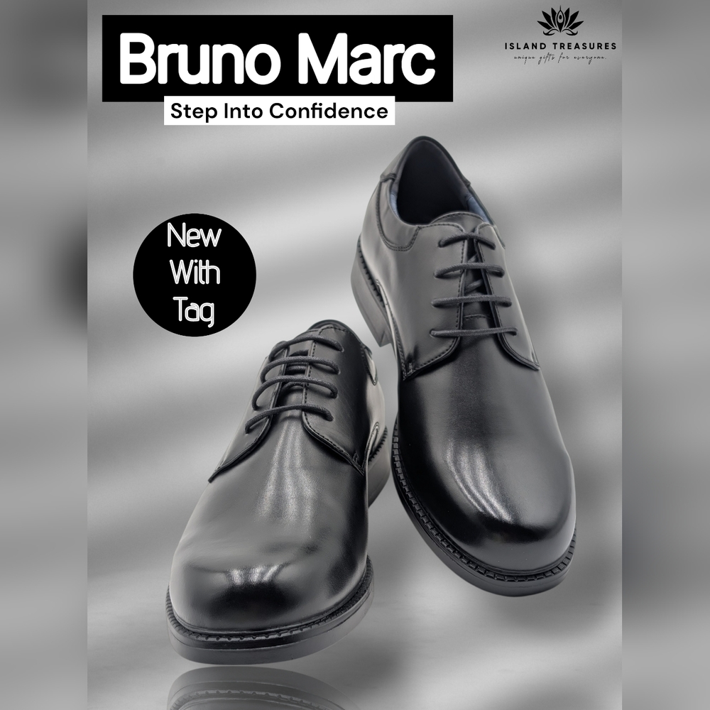 NWT Bruno Marc Oxford Classic Black Men Dress Shoes Sz US 8.5 | EU 41.5 Lace-Up